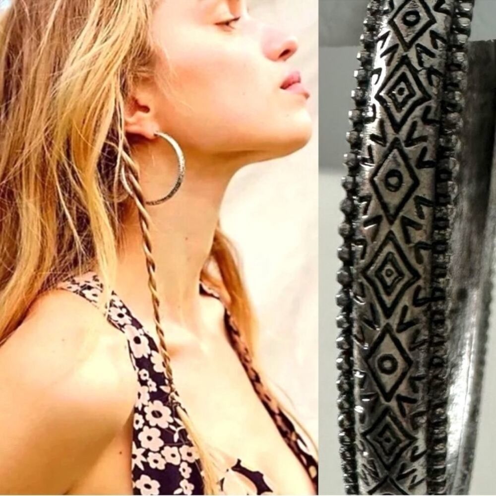 Free People! Thunder Kiss Hoop Earrings NWT!